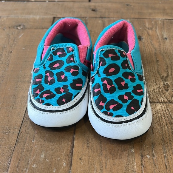Vans aqua pink leopard soft sole sneakers - Picture 2 of 7